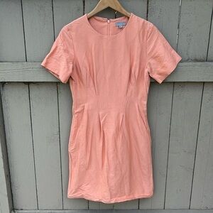 COS  Dress Cotton and Silk Blend Pink Boho Cottagecore Spring Summer Sz 4
